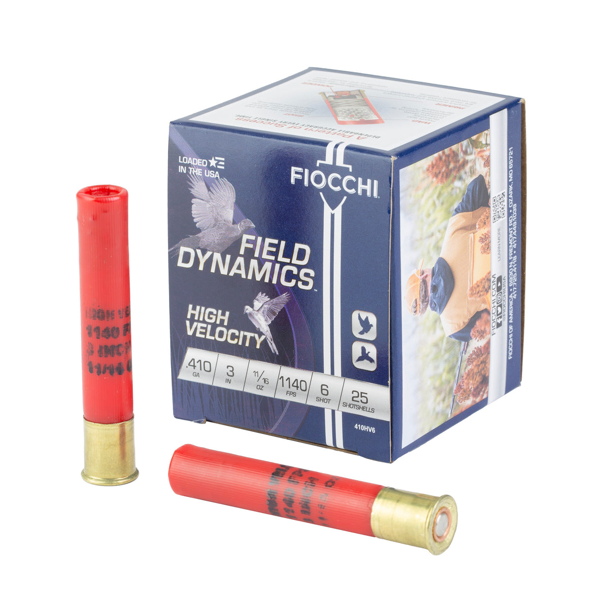 Fiocchi Ammunition High Velocity, Field Dynamics, 410 Bore, 3", #6 Lead Shot
