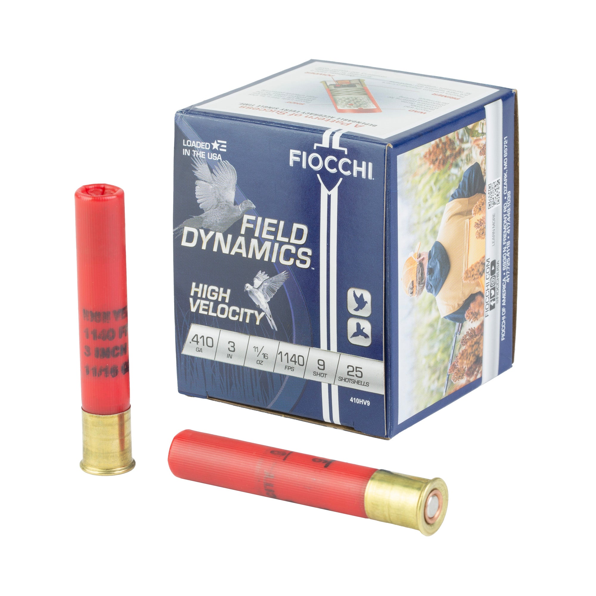 Fiocchi Ammunition High Velocity, Field Dynamics, 410 Bore, 3", #9 Lead Shot