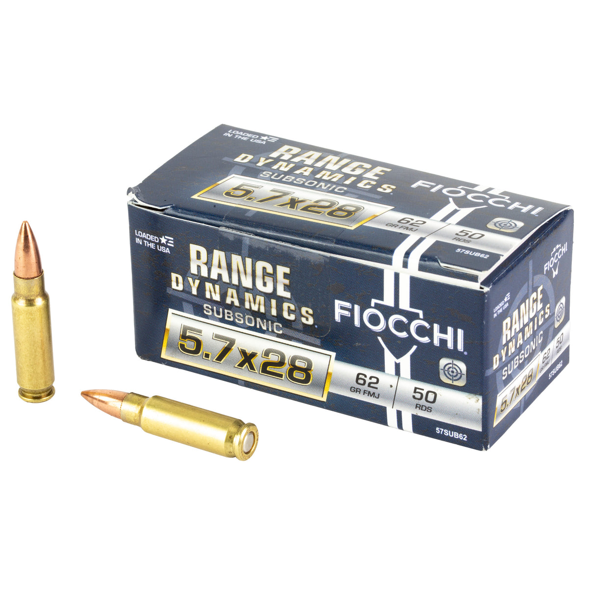 Fiocchi Ammunition Range Dynamics, 5.7X28MM, 62 Grain, Full Metal Jacket, 50 Round Box
