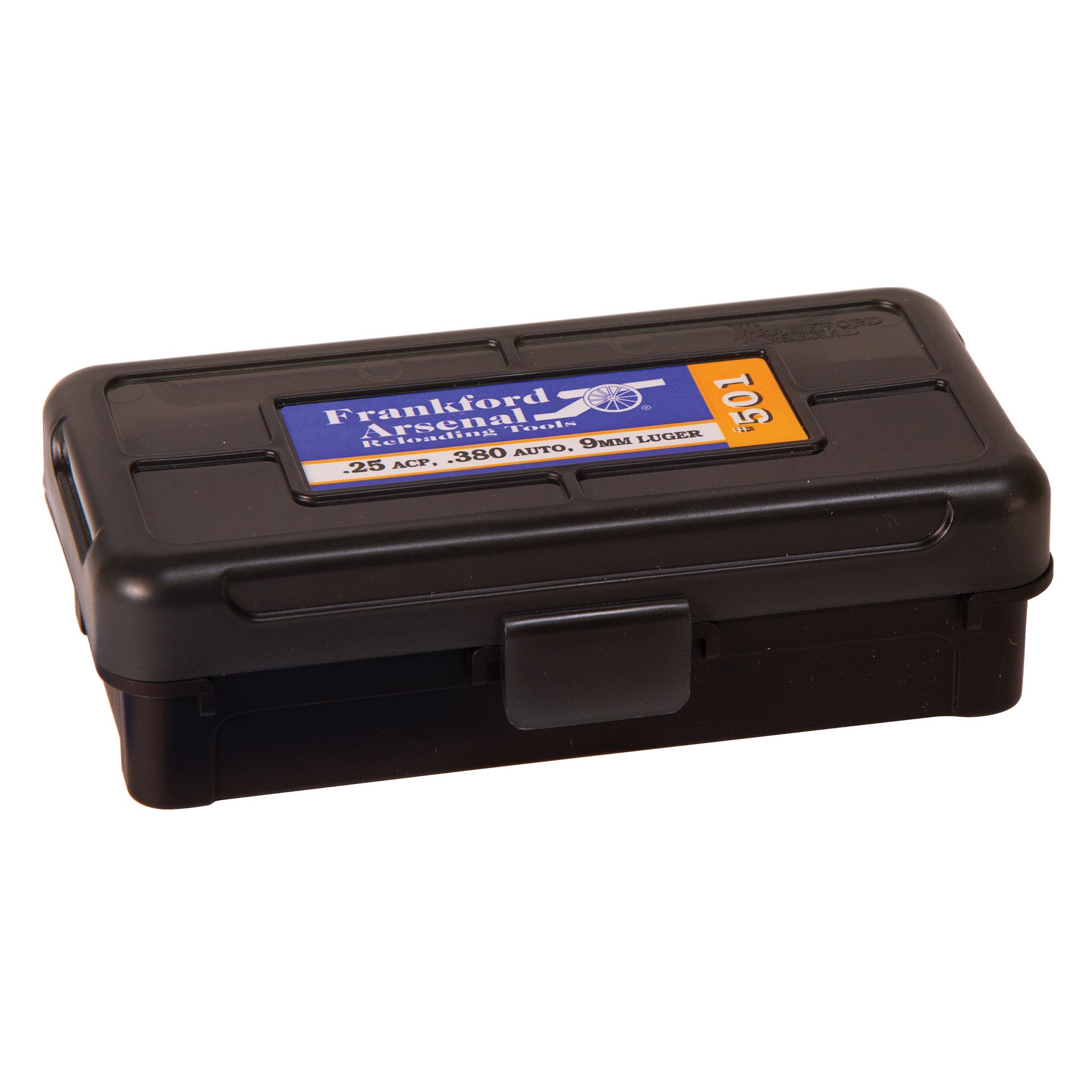 Frankford Arsenal Hinge-Top Ammo Box, 501, 50 Rounds, Fits 32ACP, 380 Auto and 9MM