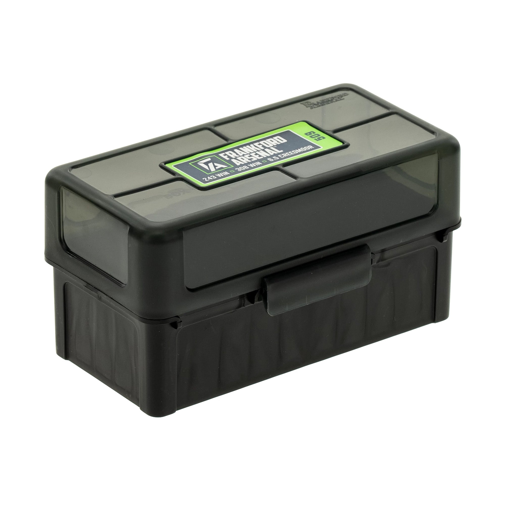 Frankford Arsenal Hinge-Top Ammo Box, 509, 50 Rounds, Fits 22-250 Remington