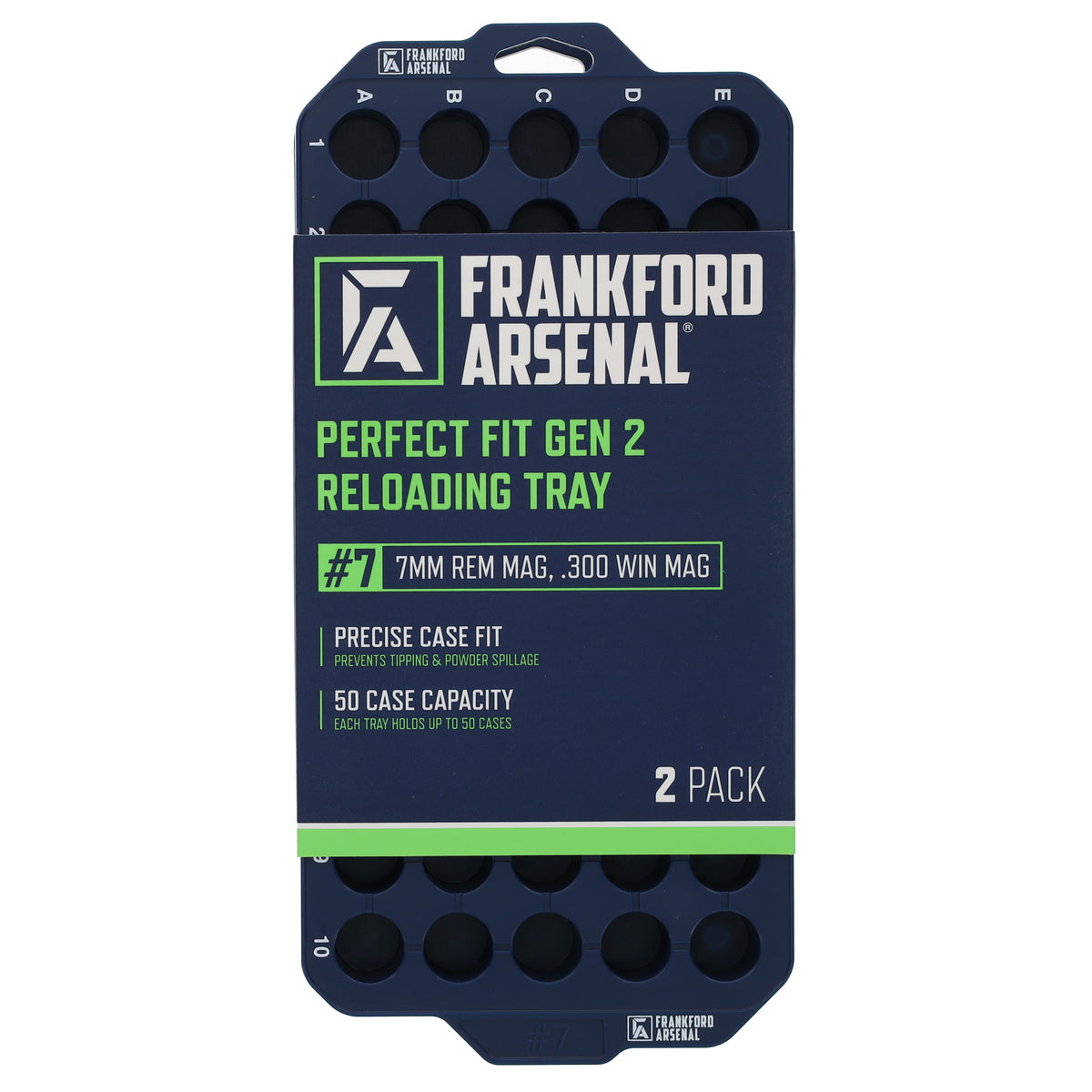 Frankford Arsenal Perfect Fit Tray, Style 7, Reloading Tray, Fits 7mm Rem Mag/300 Win Mag