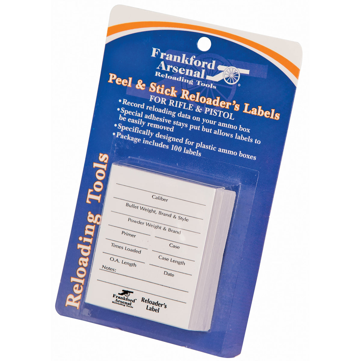 Frankford Arsenal Pistol and Rifle Reloader's Labels, 100 Pack