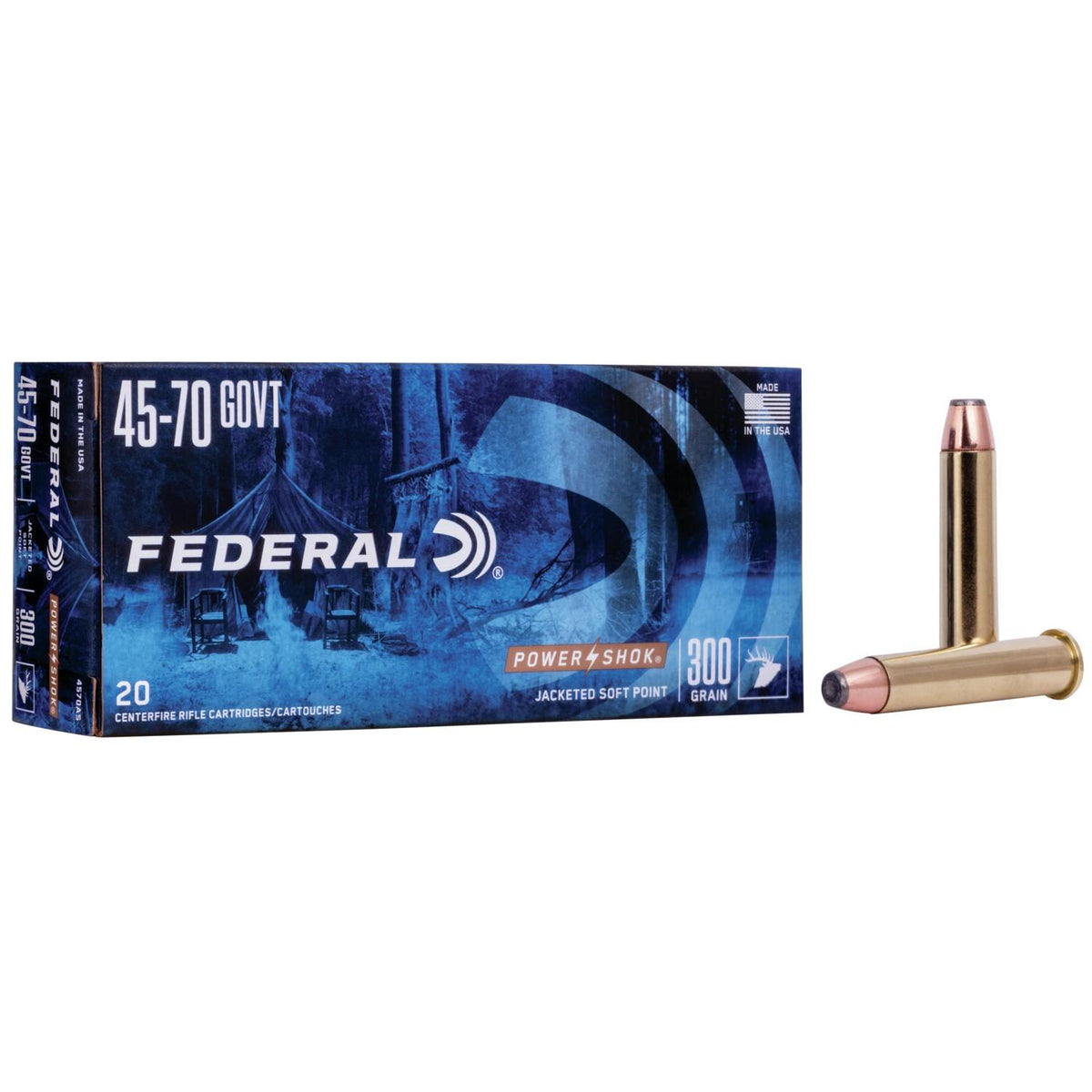 FEDERAL 45-70 GOV'T 300GR POWER-SHOK HP AMMO 20RD
