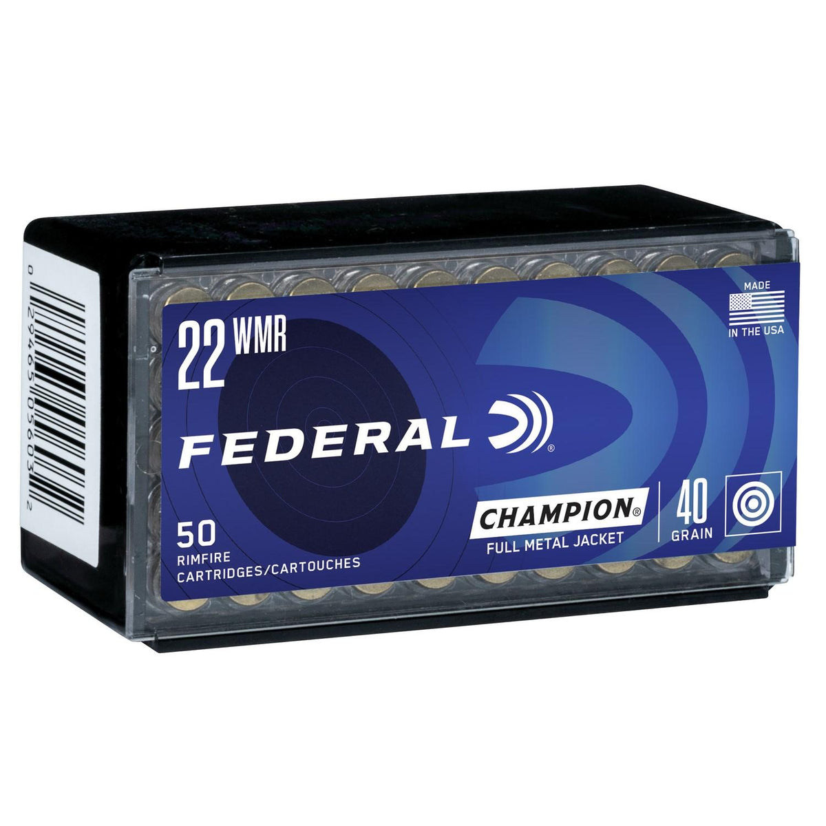 FEDERAL 22 MAGNUM 40GR FMJ CHAMPION AMMO 50RD