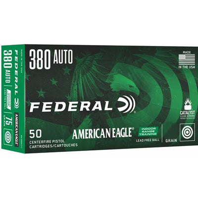 FEDERAL 380 AUTO 75GR LEAD FREE BALL AMMO 50RD