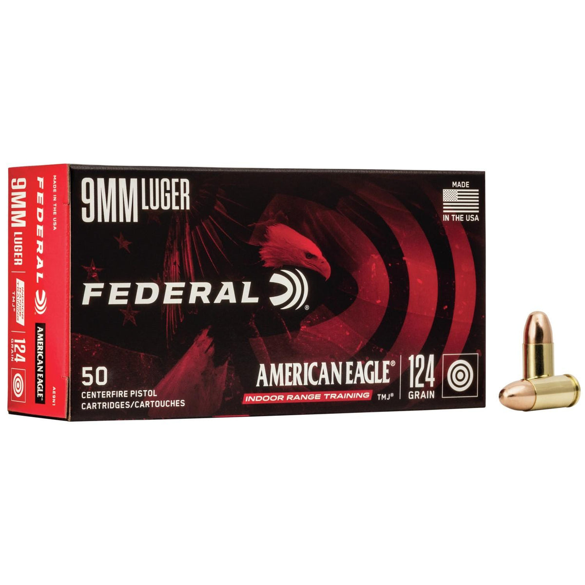 FEDERAL 9MM LUGER 124GR TOTAL METAL JACKET AMMO 50RD