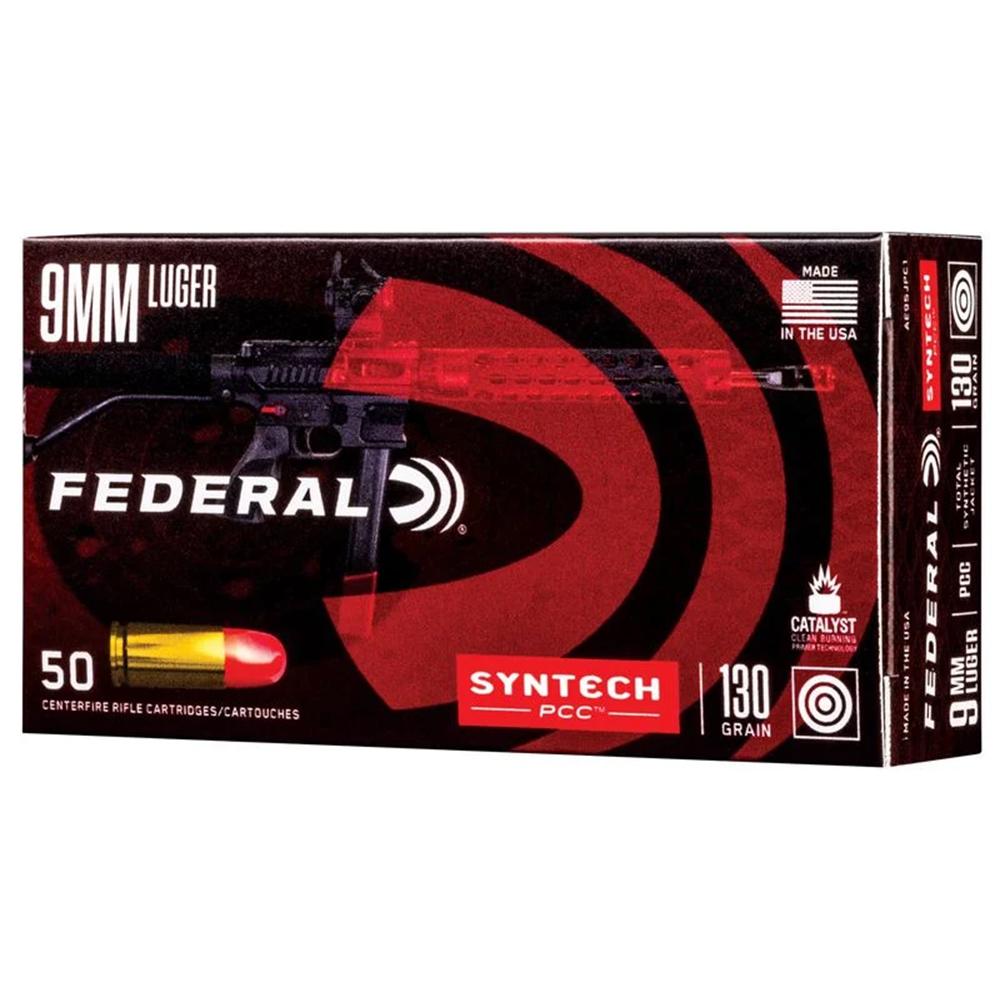 FEDERAL 9MM LUGER 130GR PISTOL CAL CARBINE TSJ AMMO 50RD