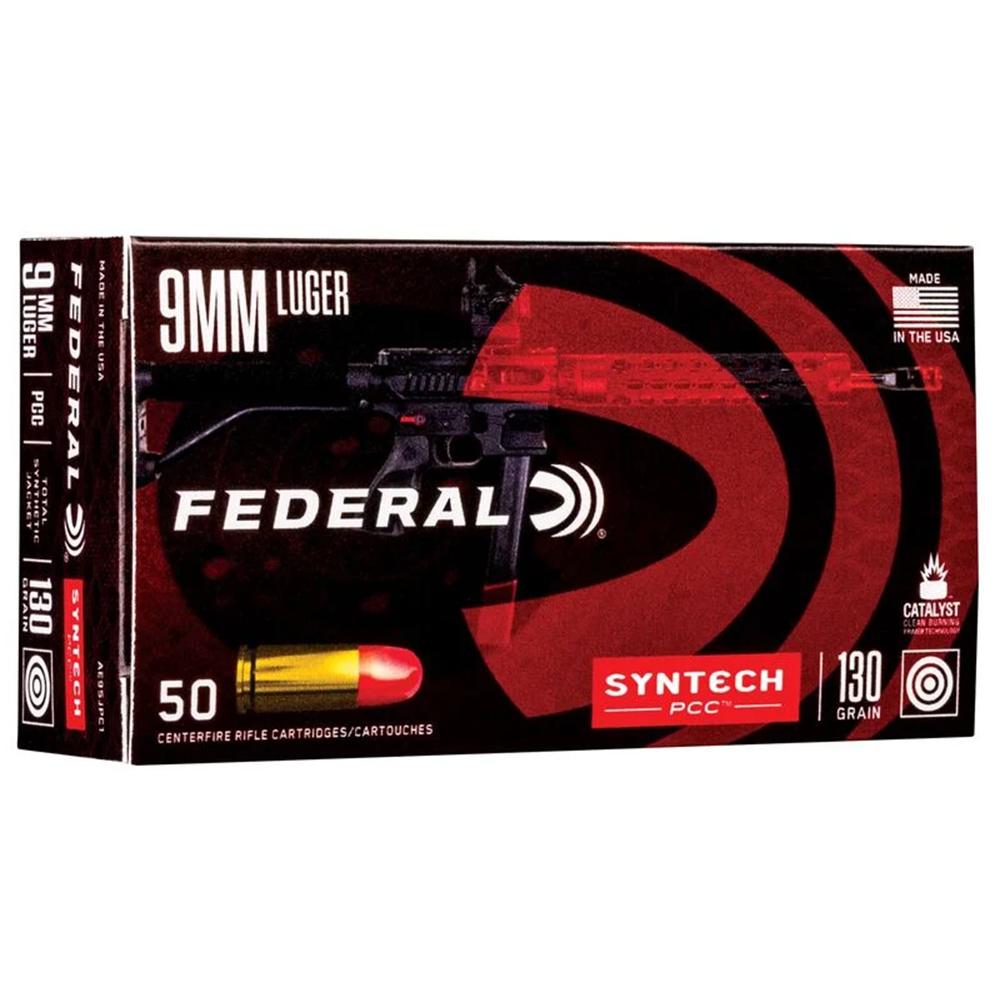 FEDERAL 9MM LUGER 130GR PISTOL CAL CARBINE TSJ AMMO 50RD