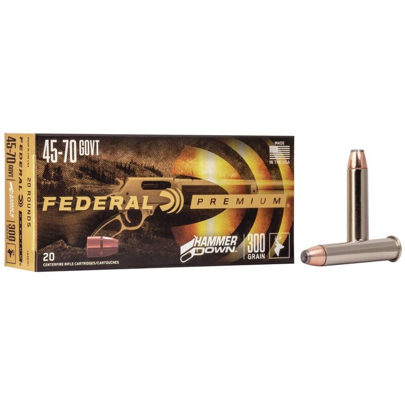 FEDERAL 45/70 GOV'T 300GR HAMMER DOWN AMMO 20RD