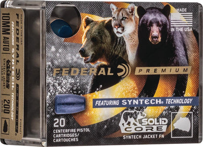 FEDERAL 10MM AUTO 200GR SYNTHETIC JACKET SOLID CORE FN AMMO 20RD