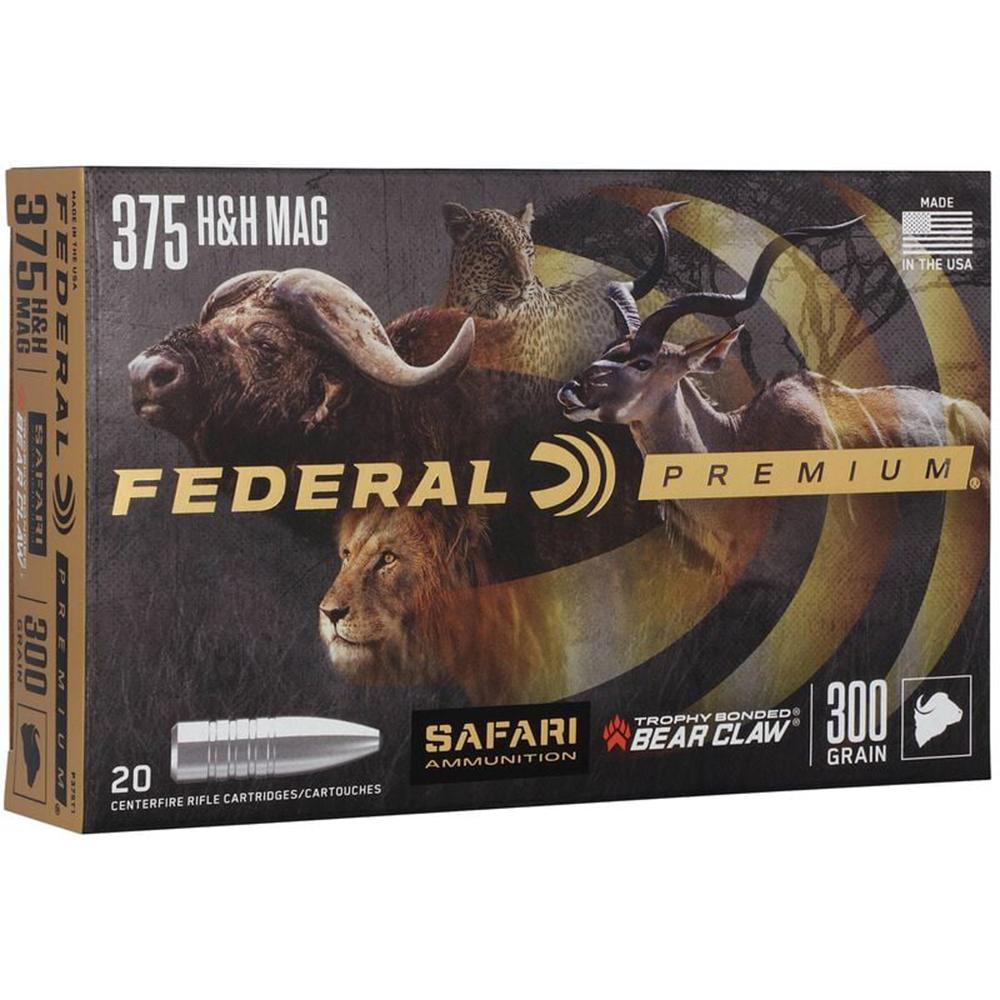 FEDERAL 375 H&H MAG 300GR TROPHY BONDED BEAR CLAW AMMO 20RD