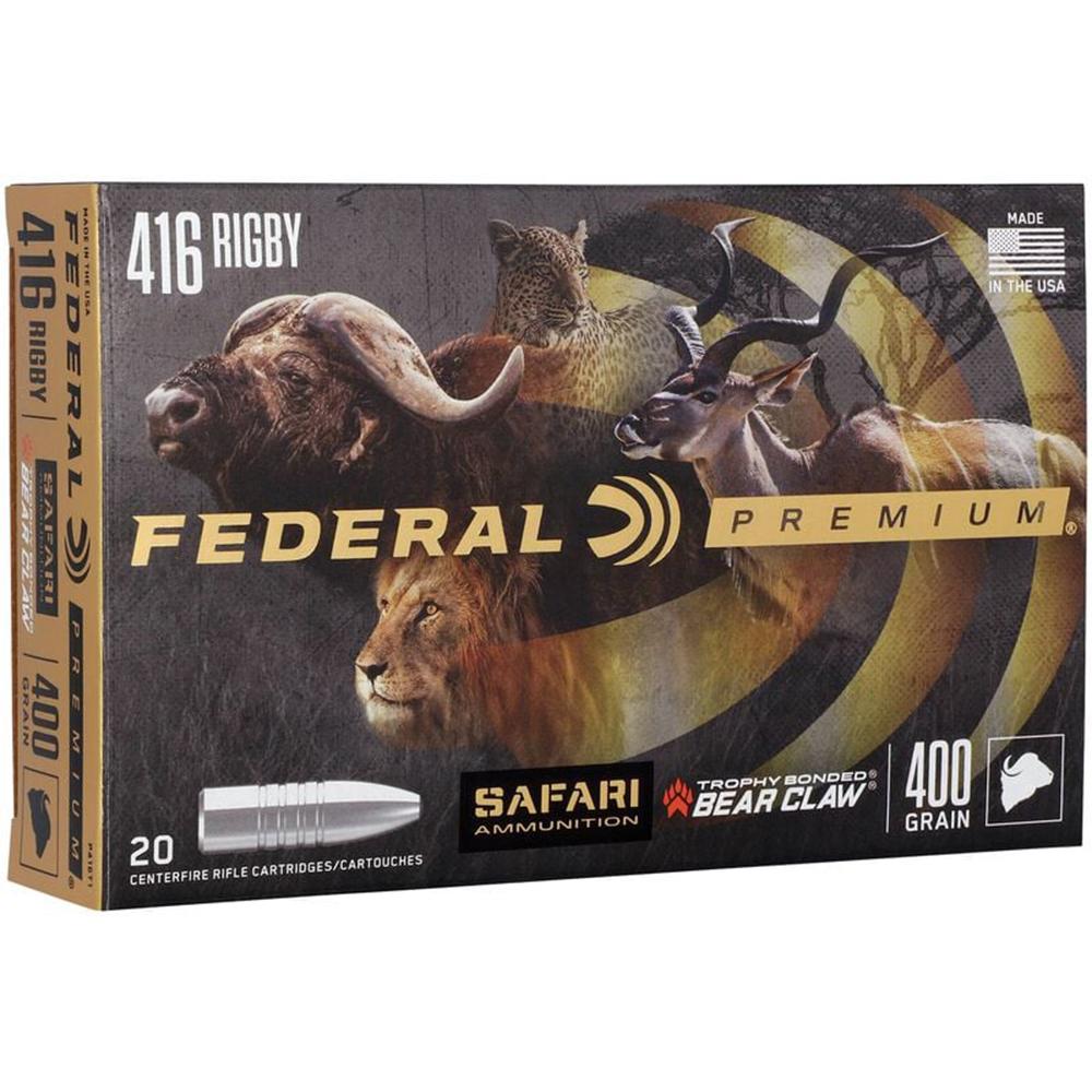 FEDERAL 416 RIGBY 400GR TROPHY BONDED BEAR CLAW 20RD