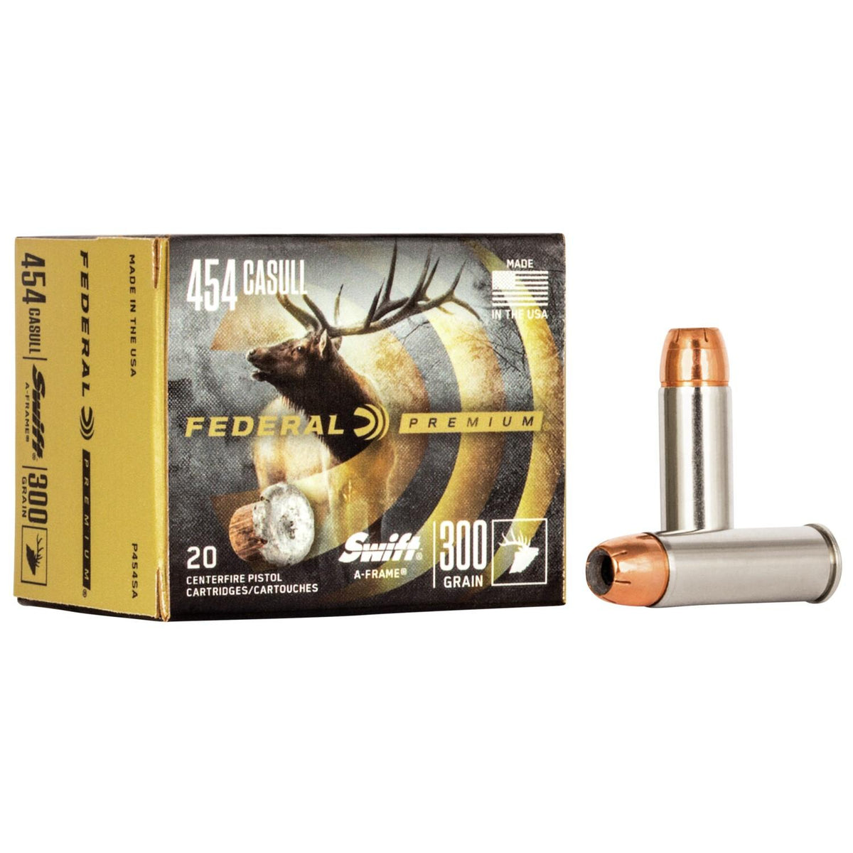 FEDERAL 454 CASULL 300GR SWIFT A-FRAME VITAL-SHOK AMMO 20RD