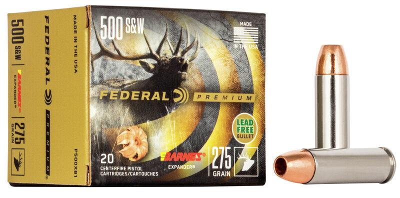 FEDERAL 500 S & W 275GR BARNES EXPANDER BULLET VITAL-SHOK AMMO 20RD