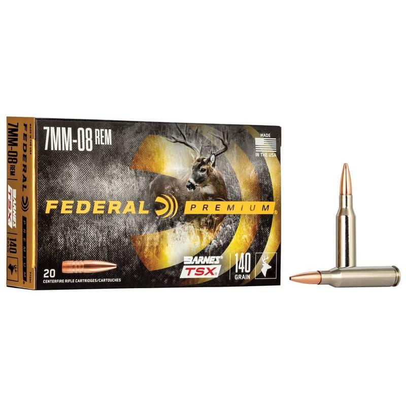FEDERAL 7MM-08 REM 140GR BARNES TSX AMMO 20RD