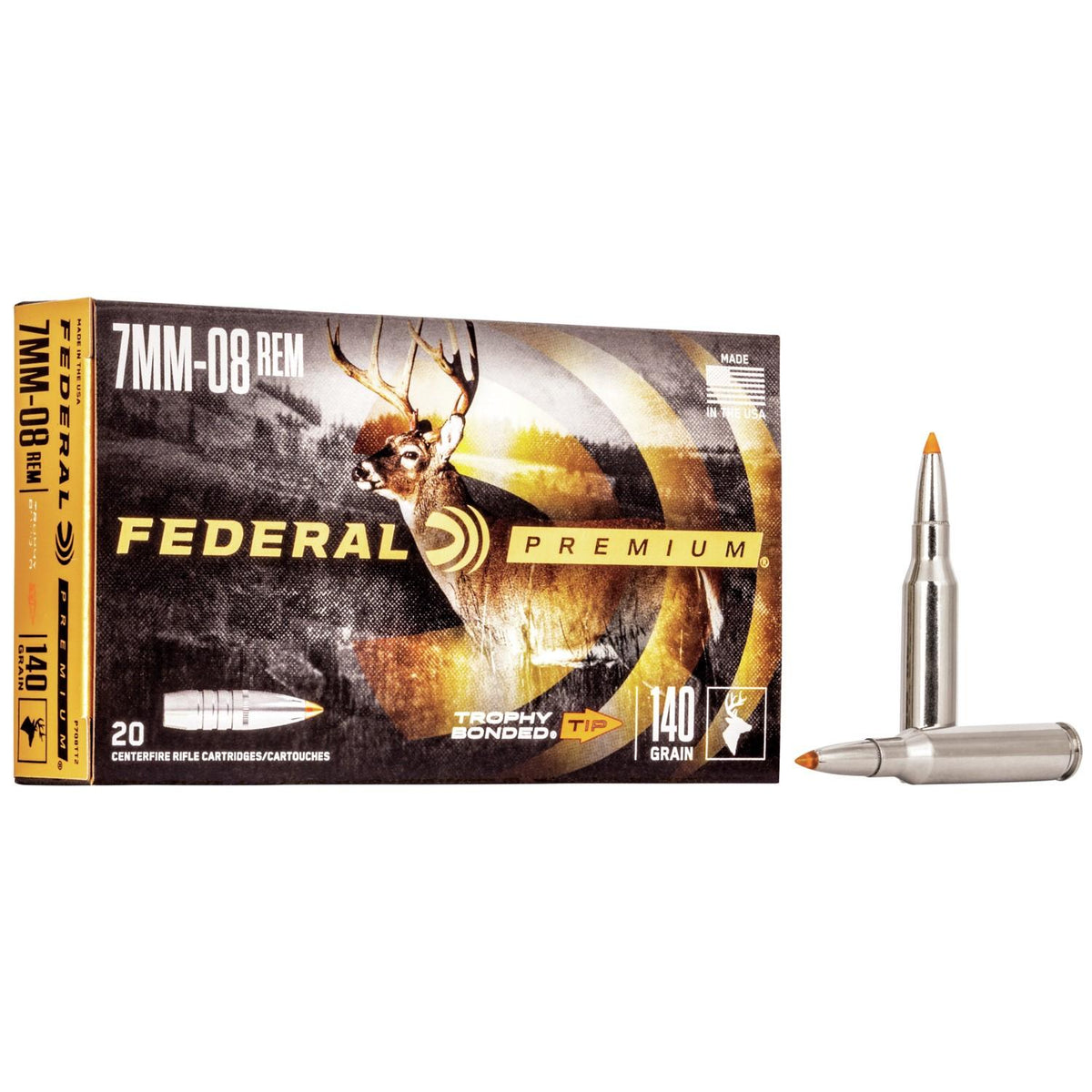 FEDERAL 7MM-08 REM 140GR TROPHY BONDED TIP AMMO 20RD