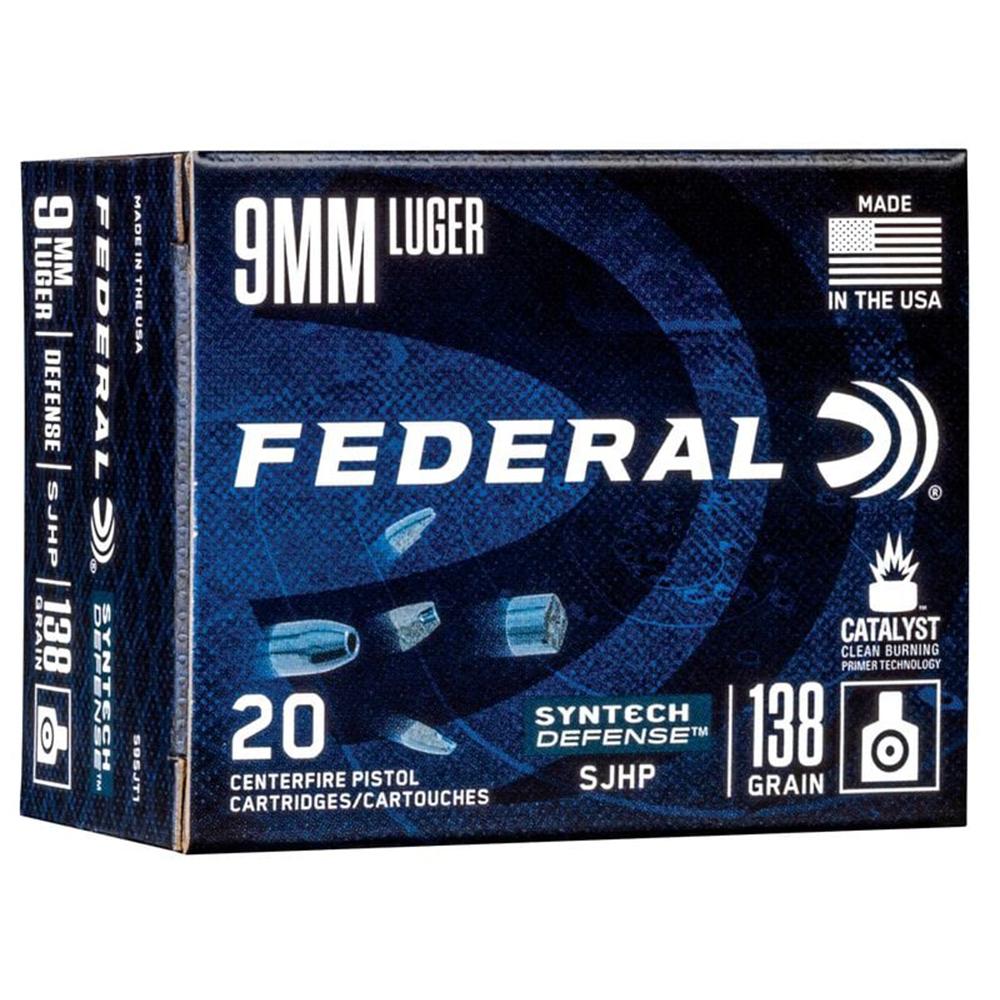FEDERAL 9MM LUGER 138GR SJHP AMMO 20RD