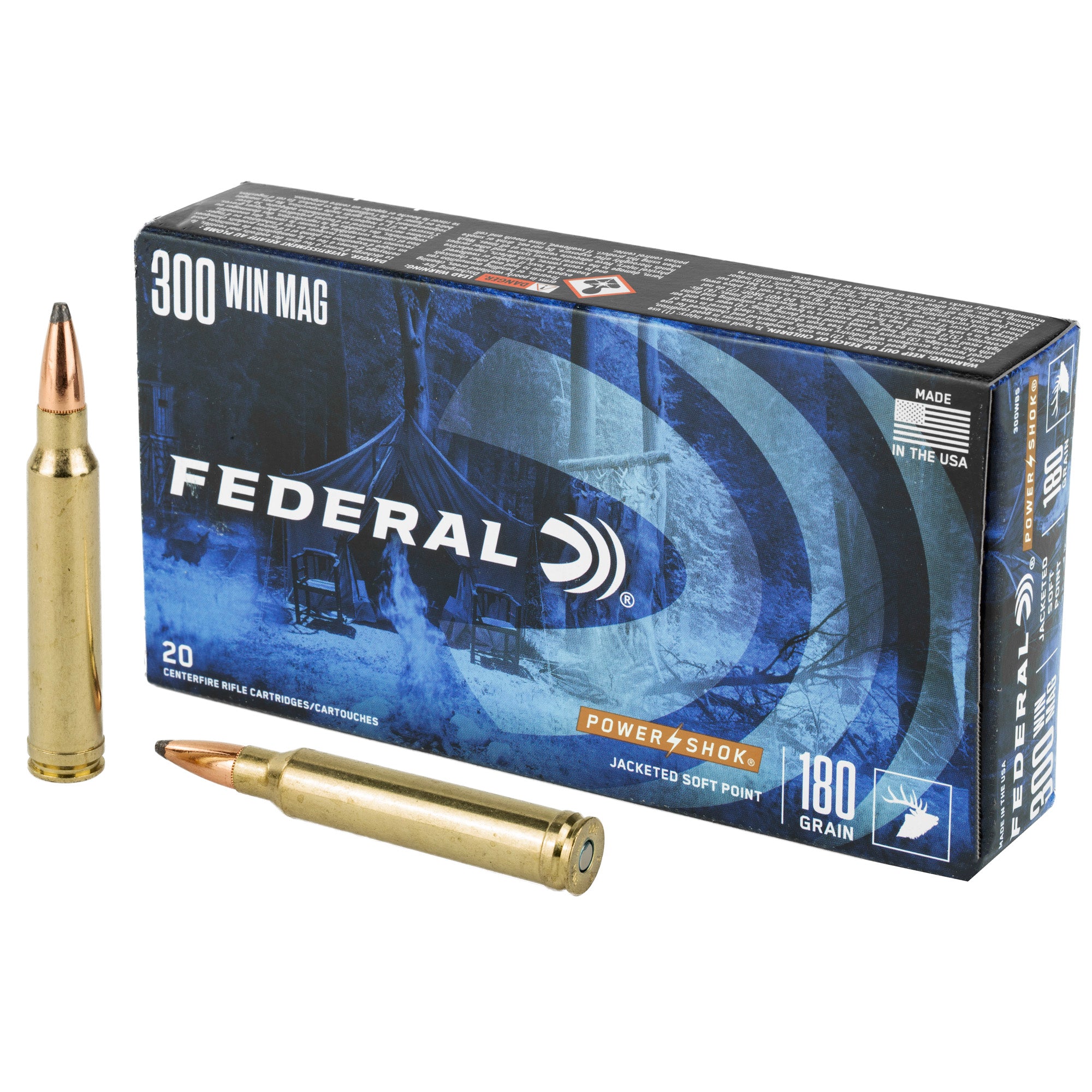 Federal PowerShok, 300WIN, 180 Grain, Soft Point, 20 Round Box