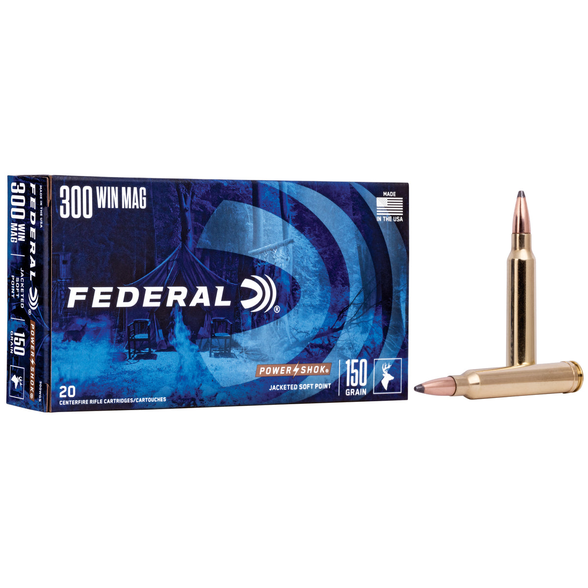 Federal PowerShok, 300WIN, 150 Grain, Soft Point, 20 Round Box