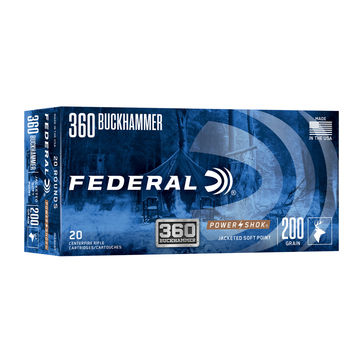 Federal PowerShok, 360 Buckhammer, 200 Grains, Soft Point, 20 Round Box