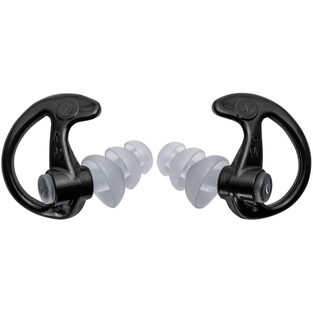 TRIPLE FLANGED  FULL BLOCK EARPLUGS  MEDIUM  1 PAIR  BLACK