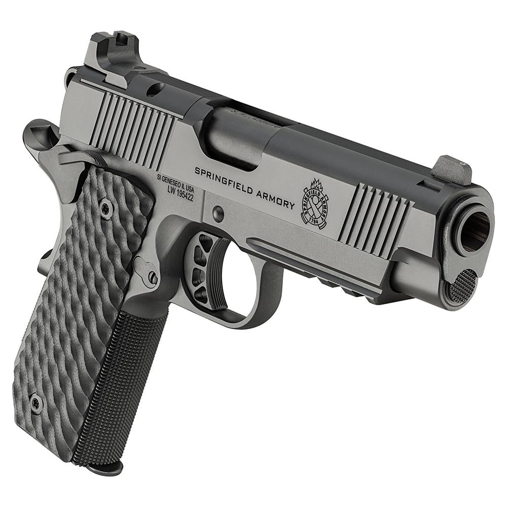SPRINGFIELD 1911 45 ACP 4.25'' TRP AOS W/CARRY CUT&LIGHT RAIL (3) 7 BLACK
