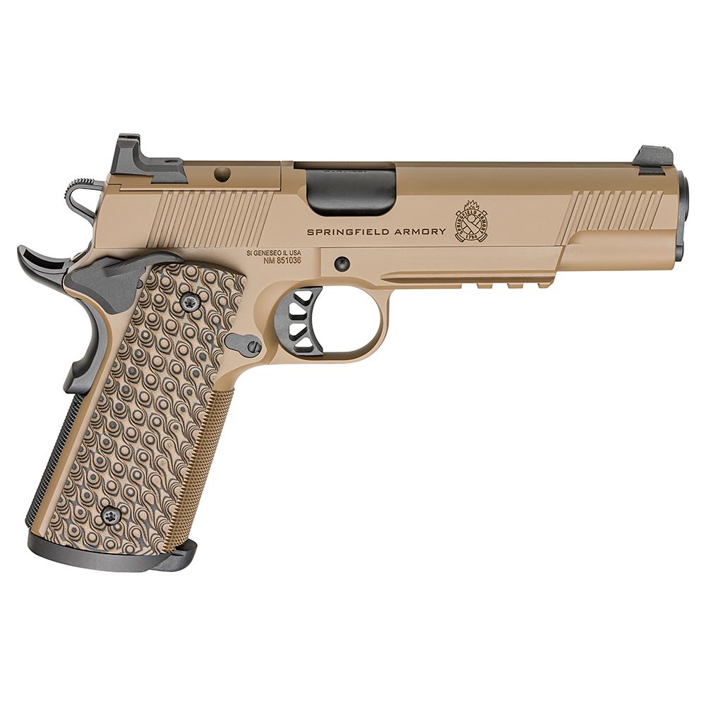 SPRINGFIELD 1911 45 ACP 5'' TRP AOS W/LIGHT RAIL (3) 8RND COYOTE