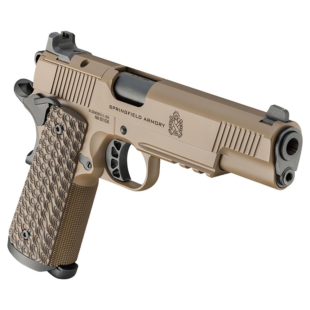 SPRINGFIELD 1911 45 ACP 5'' TRP AOS W/LIGHT RAIL (3) 8RND COYOTE
