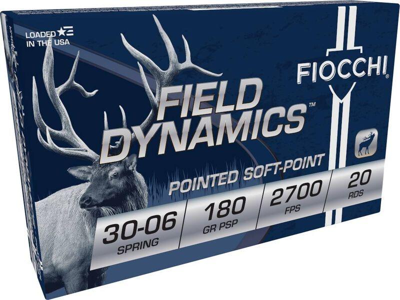 FIOCCHI 30-06 SPR. FIELD DYNAMICS 180 GR PSP 2700 FPS 20/RD