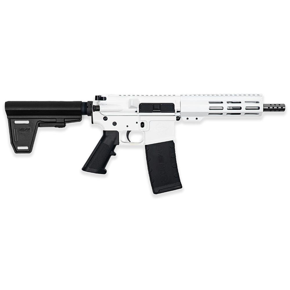 GLFA 223 Wylde Braced Pistol White, SS 7.5 Barrel 1-30rd mag