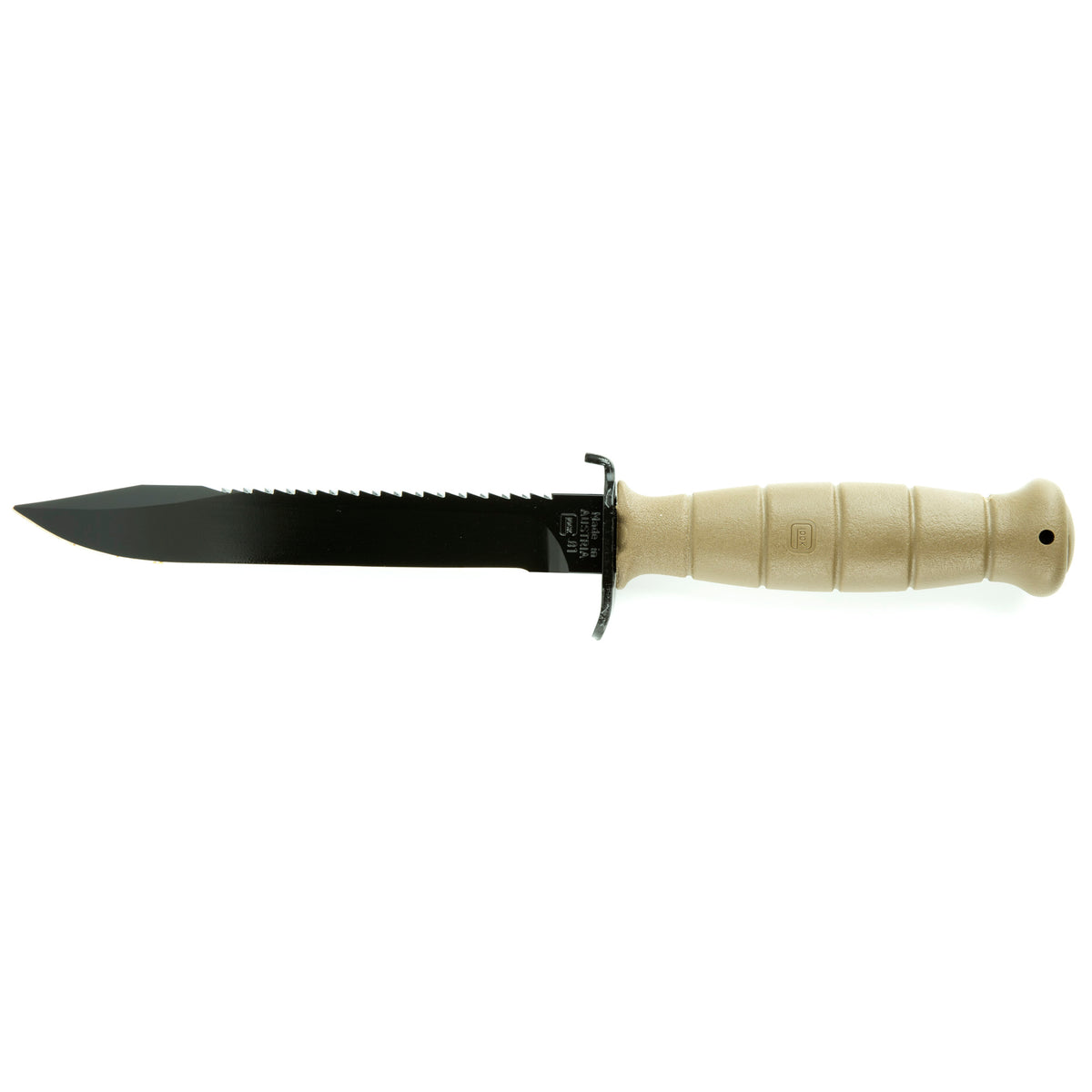GLOCK OEM Field Knife, 6.5" Fixed Blade, Root Saw, Dark Earth, Polymer