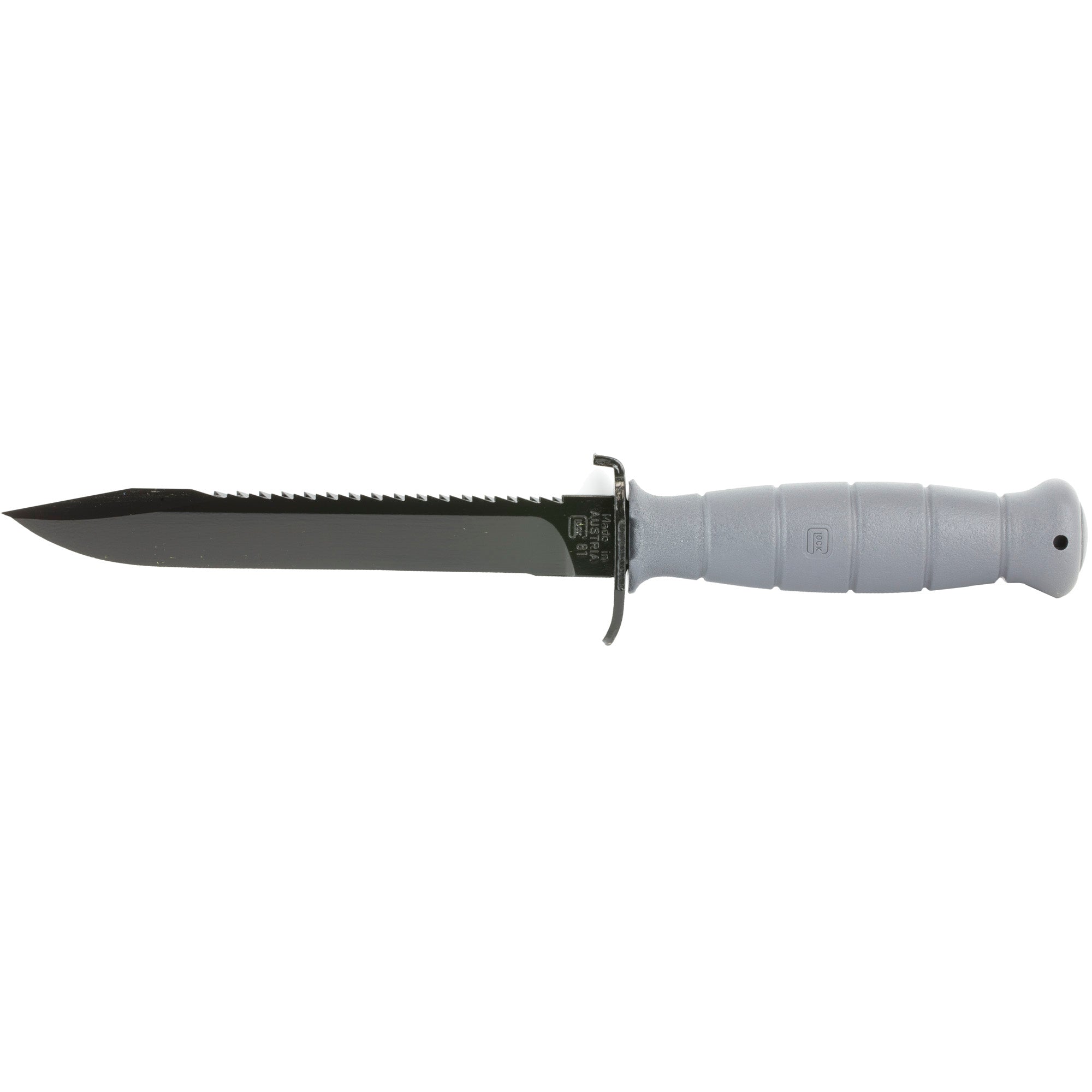 GLOCK OEM Field Knife, 6.5" Fixed Blade, Root Saw, Grey, Polymer