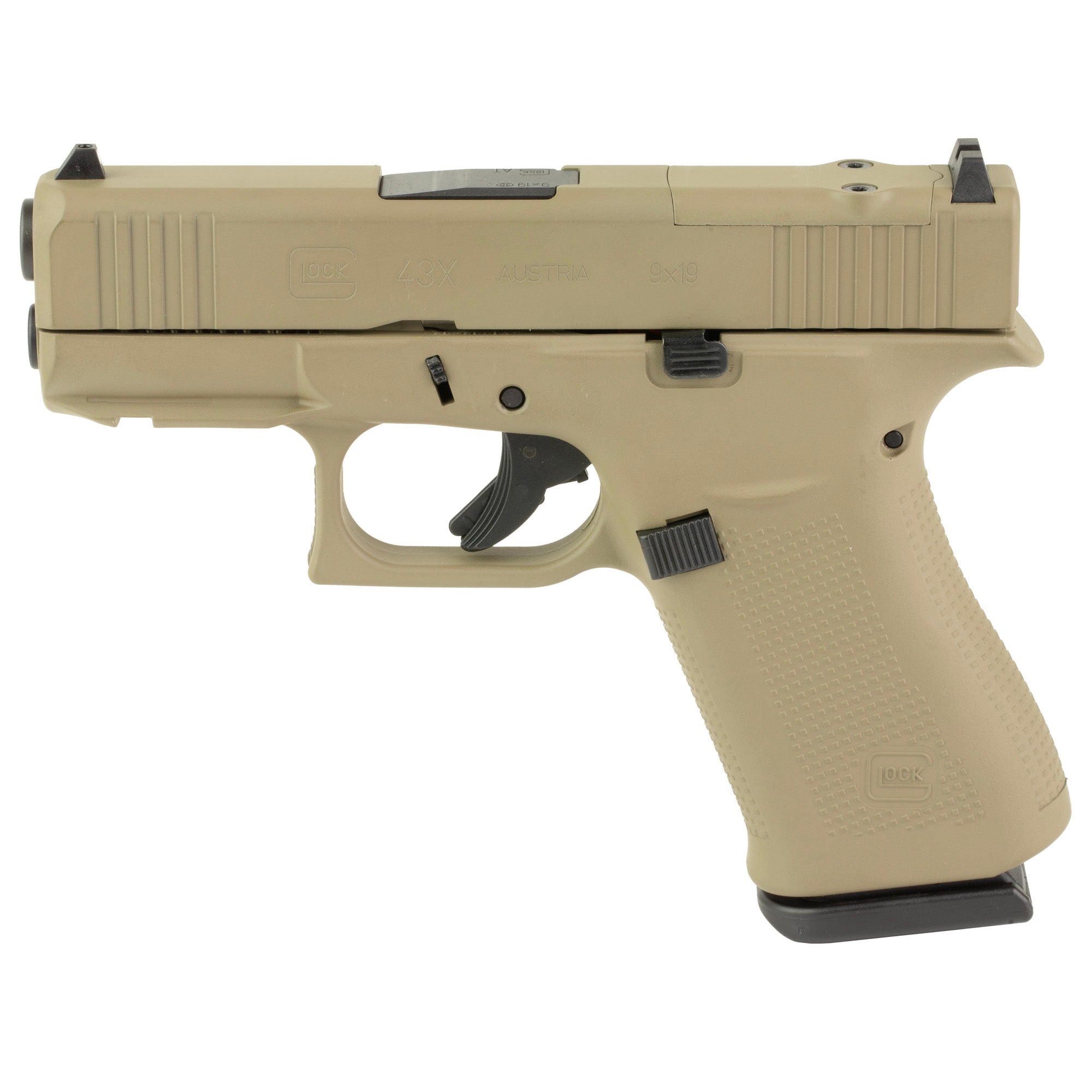GLOCK 43X M.O.S., Semi-automatic, Striker Fired, Polymer Frame Pistol, Sub-Compact