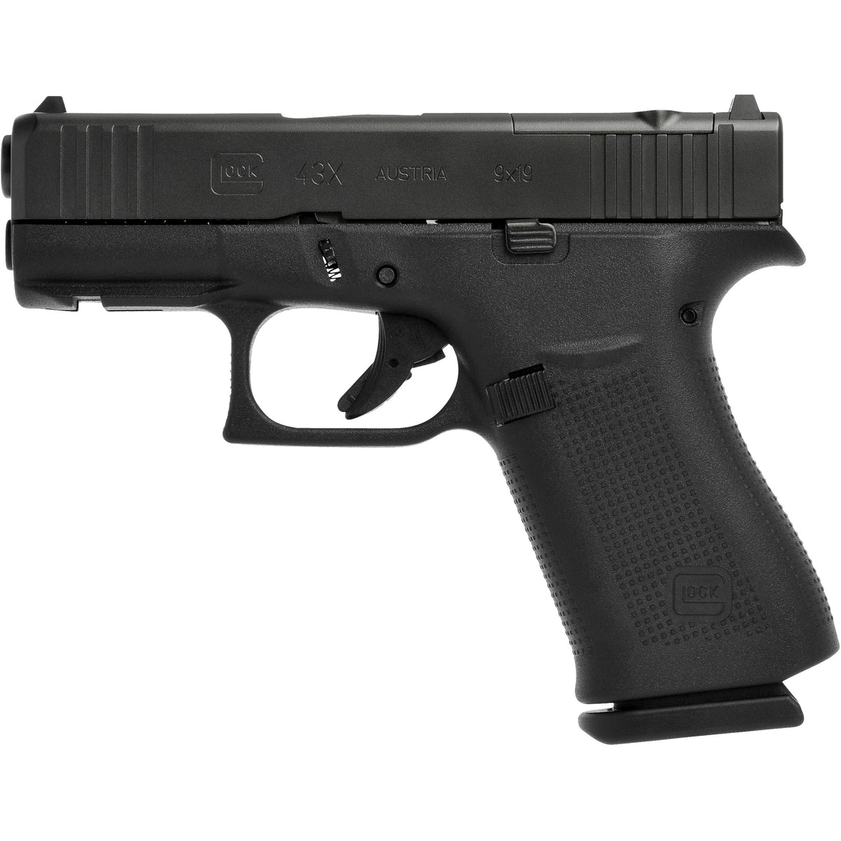 GLOCK 43X M.O.S., Striker Fired, Semi-automatic, Polymer Frame Pistol, Sub-Compact