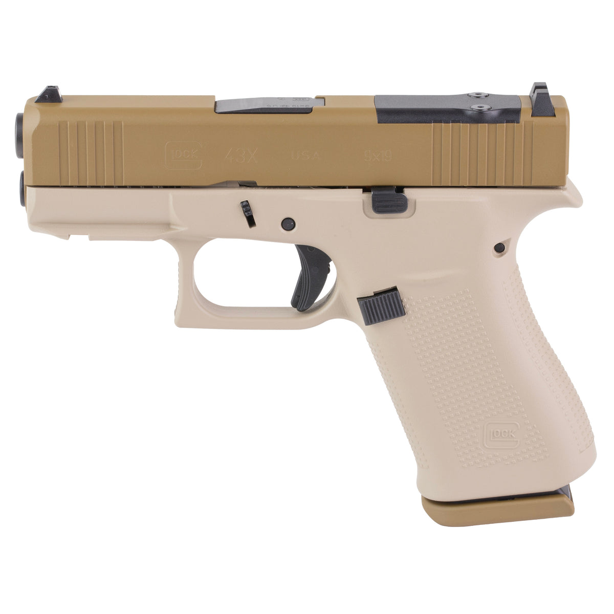 GLOCK 43X M.O.S., Semi-automatic, Striker Fired, Polymer Frame Pistol, Sub-Compact