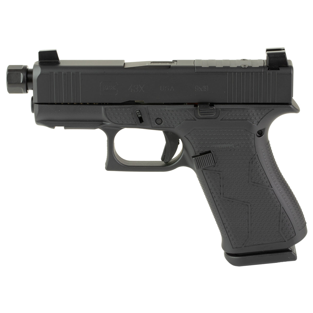 GLOCK 43X, Blackout #2, Striker Fired, Semi-automatic, Polymer Frame Pistol