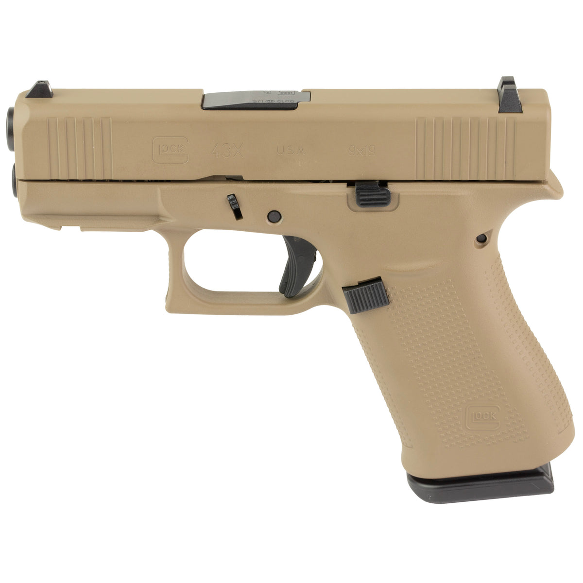 GLOCK 43X, Semi-automatic, Striker Fired, Polymer Frame Pistol, Sub-Compact