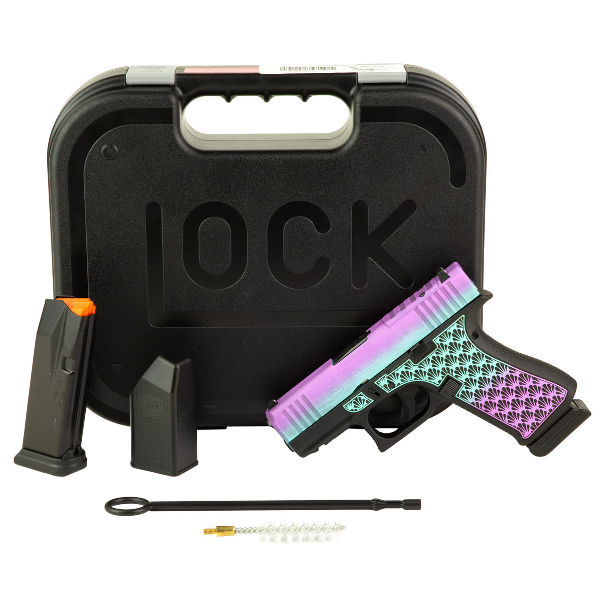 GLOCK 43X - 9MM 3.41" 15rd (Custom Island Bug Cerakote Finish by Shark Coast Tactical)