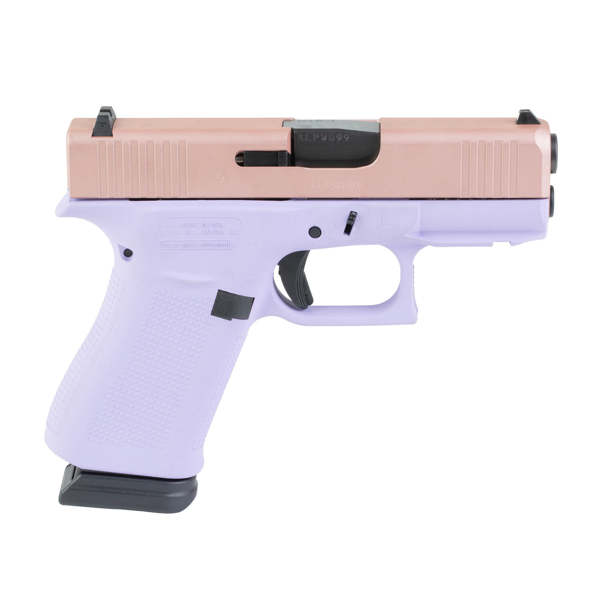 GLOCK 43X - 9MM 3.41" 15rd (Custom Lavender Luxe Cerakote Finish by Skydas)