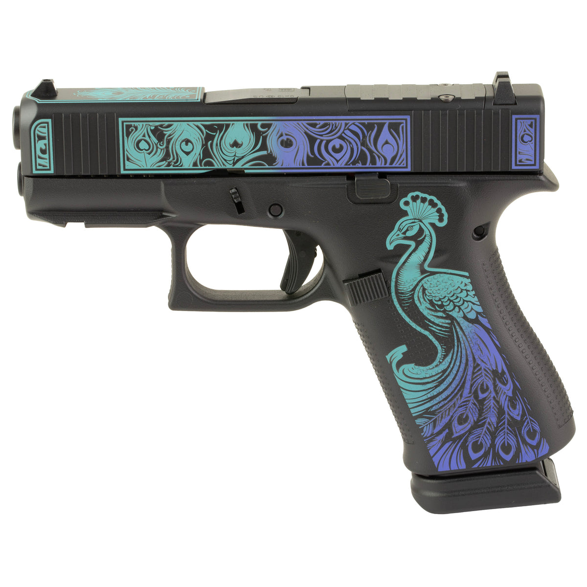 GLOCK 43X - 9MM 3.41" 15rd (Custom Peacock Cerakote Finish by Shark Coast Tactical)