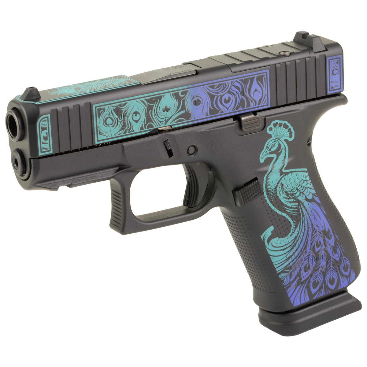 GLOCK 43X - 9MM 3.41" 15rd (Custom Peacock Cerakote Finish by Shark Coast Tactical)