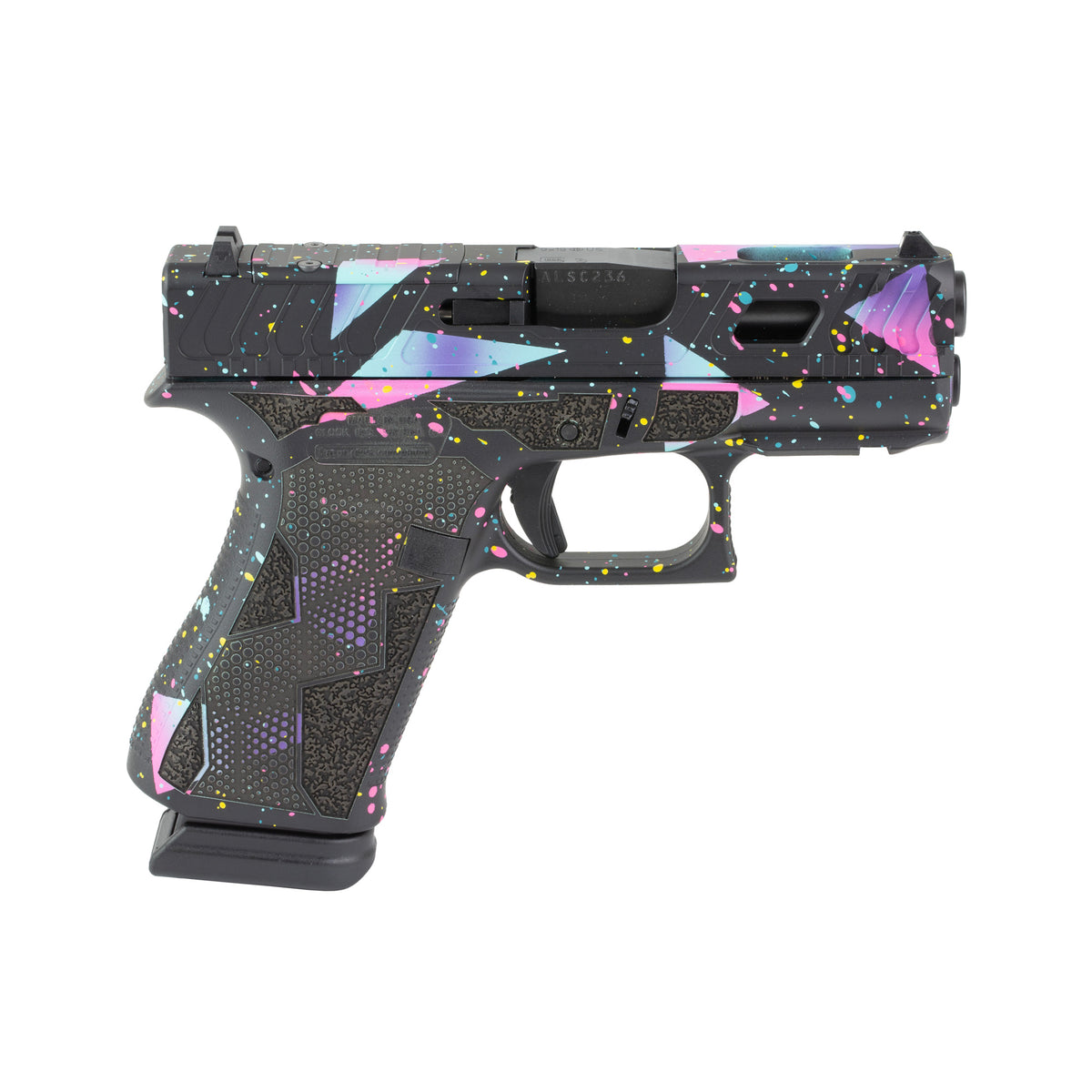 GLOCK 43X - 9MM 3.41" 15rd (Custom 80's Night Cerakote Finish by Shark Coast Tactical)