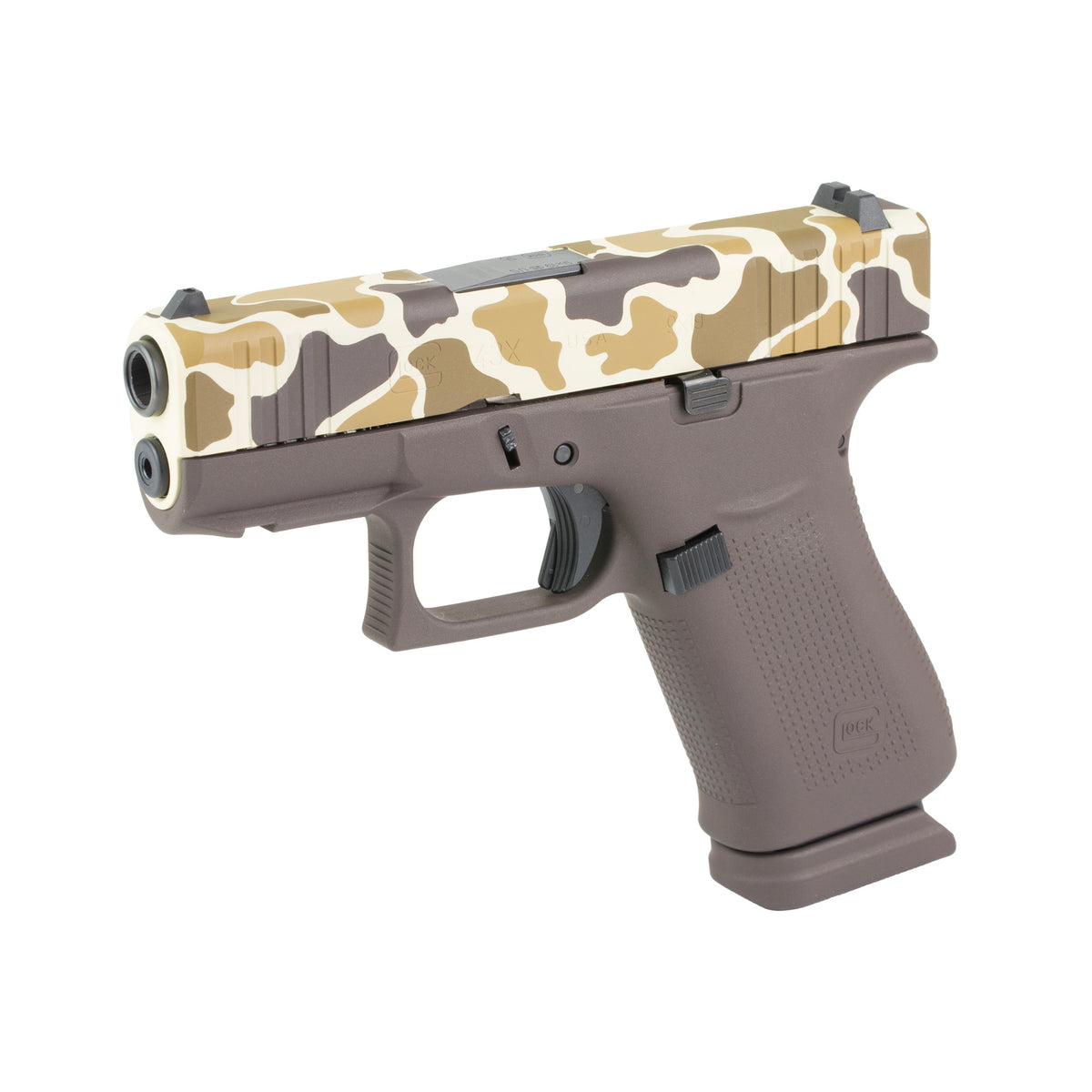 GLOCK 43X - 9MM 3.41" 15rd (Custom Duck Camo Cerakote Finish by Shark Coast Tactical)