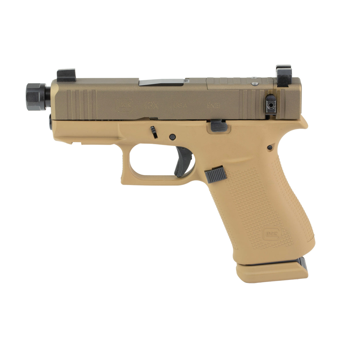 GLOCK 43X - 15rd (Flat Dark Earth Cerakote by Shark Coast Tactical)
