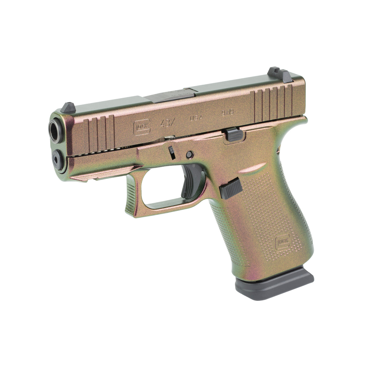 GLOCK 43X - 9MM 3.41" 15rd (Custom Gun Candy Razorback Cerakote Finish by Shark Coast Tactical)
