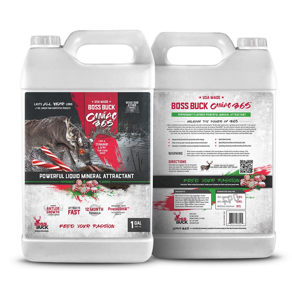 BOSS BUCK LIQUID CANIAC 365 PEPPERMINT 1 GALLON