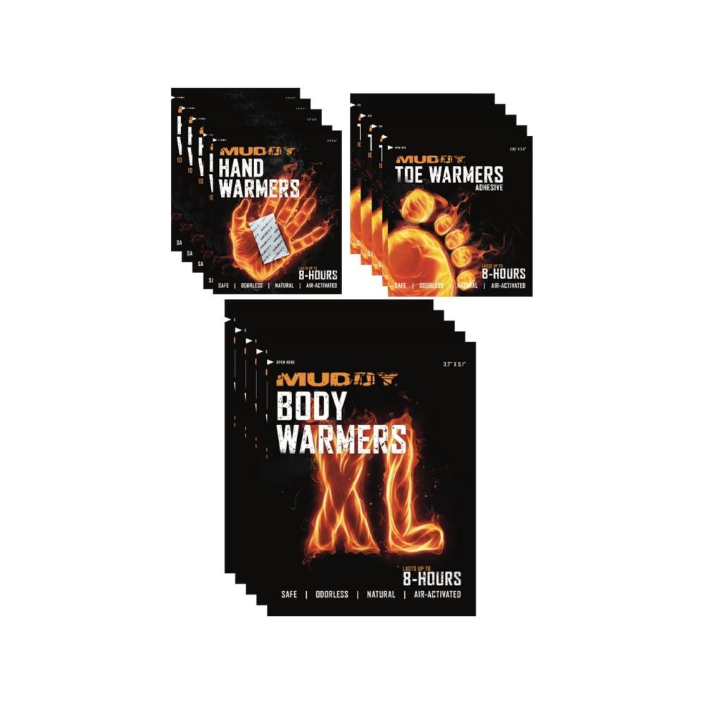 MUDDY DISPOSABLE WARMER VARIETY PACK / (2) EACH HAND TOE & XL WARMERS