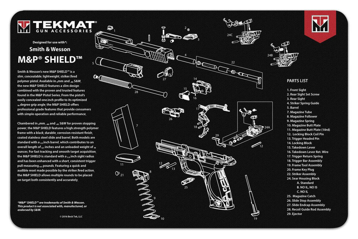 Smith & Wesson Shield TekMat Gun Cleaning Mat 11x17