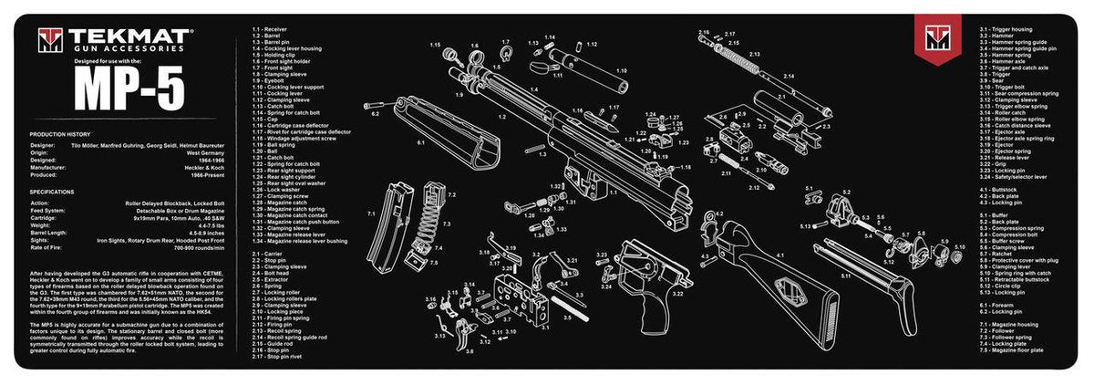 Heckler & Koch MP5  TekMat Gun Cleaning Mat 12x36